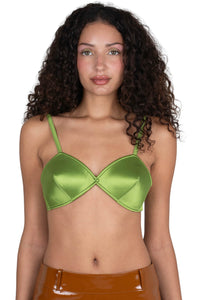 YVONNE Jeffrey Campbell Top Green Satin
