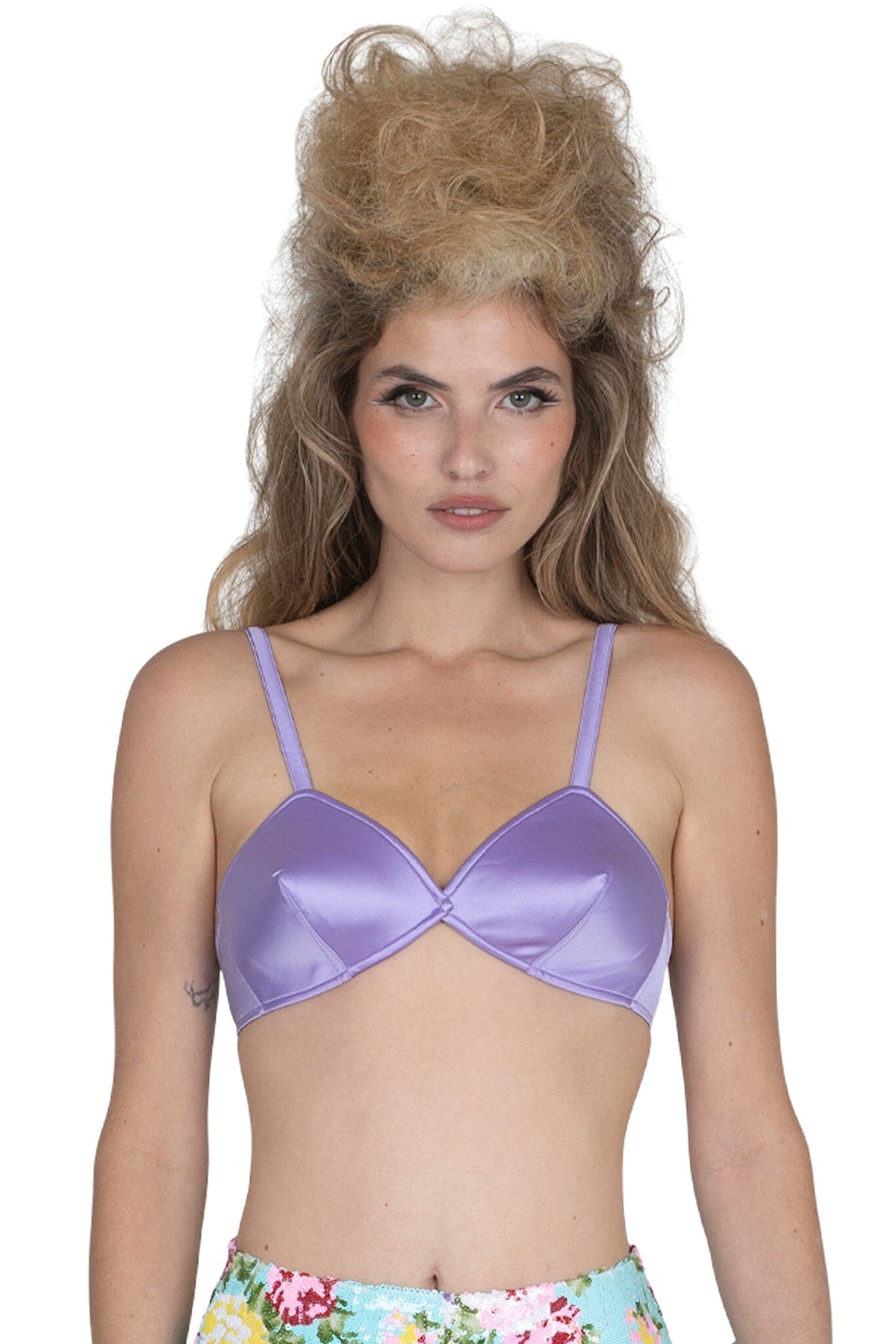 YVONNE Jeffrey Campbell Top Lilac Satin 