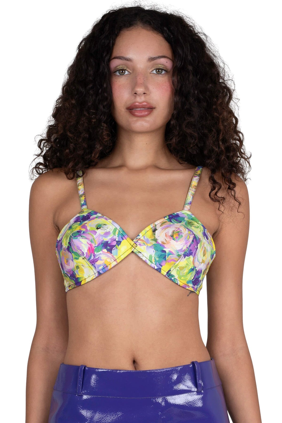 YVONNE Jeffrey Campbell Top Purple Multi Floral