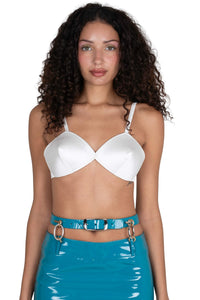 YVONNE Jeffrey Campbell Top White Satin