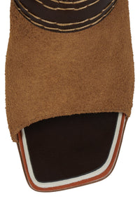 ZINQUE-D Jeffrey Campbell Heeled Mule Tan Suede Brown