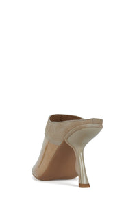 ZINQUE-D Jeffrey Campbell Heeled Mule Clear Beige Combo