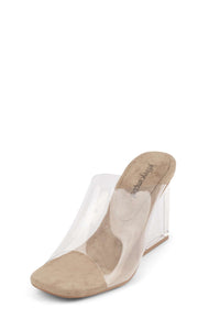 ACETATE Jeffrey Campbell Wedged Sandals Clear