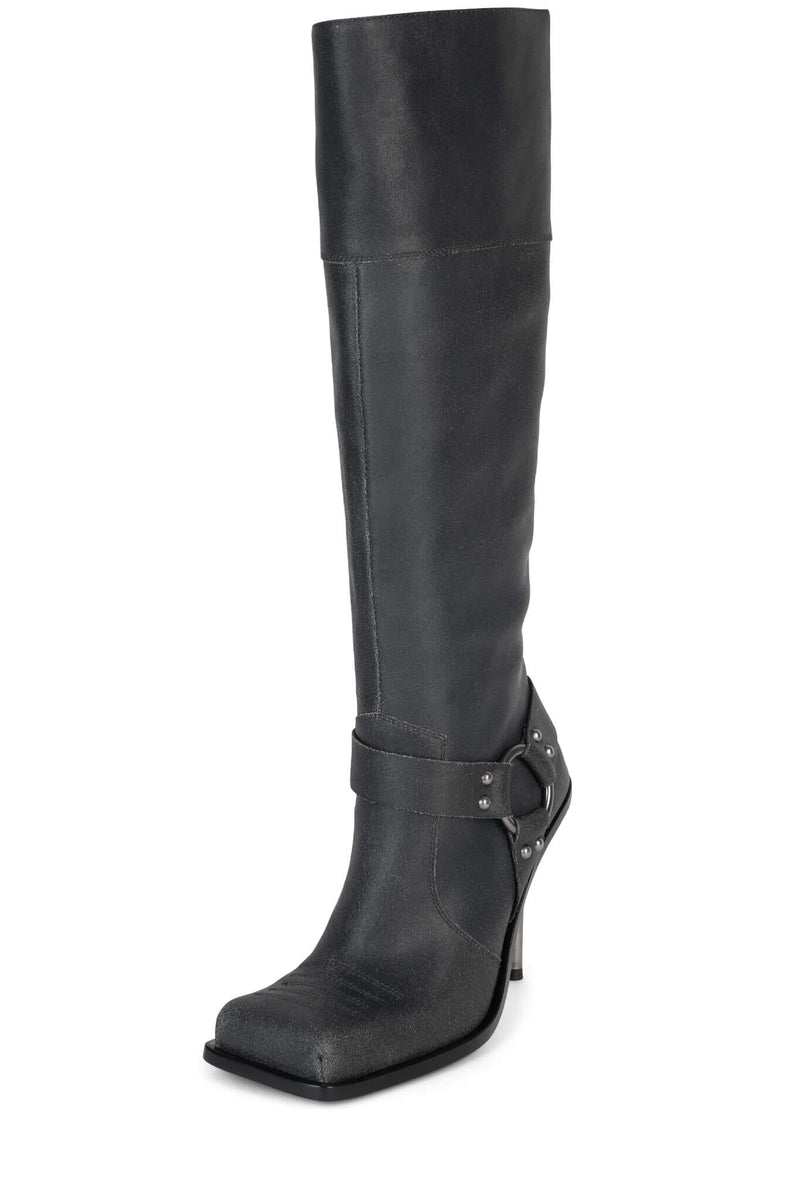 ADVENTURE Jeffrey Campbell High Heeled Boots Black Crinkle