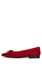 ARABESQUE Flat DV Red Suede Combo 6 