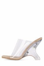 BARE Jeffrey Campbell Nude Suede Clear 6 