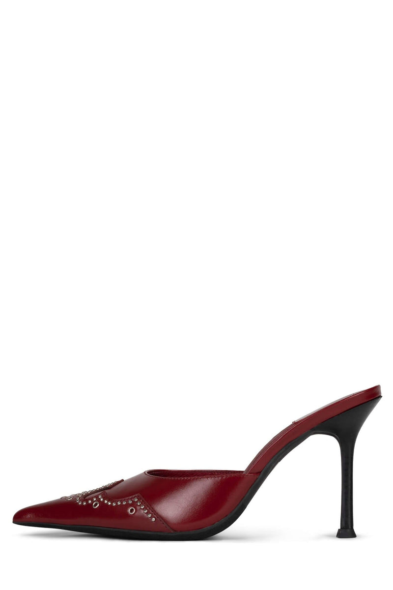 BITE-ME Jeffrey Campbell Heeled Mule Red