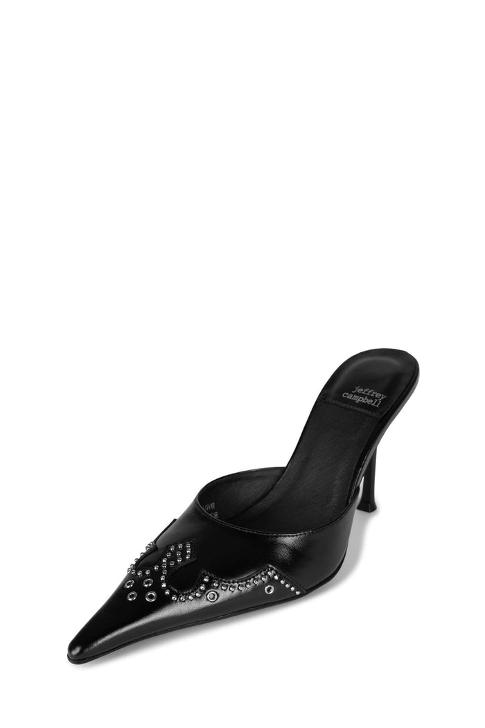 BITE-ME Jeffrey Campbell Heeled Mule Black