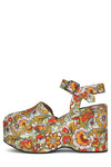 BOHEMIAN Jeffrey Campbell Beige Red Multi Floral 6 
