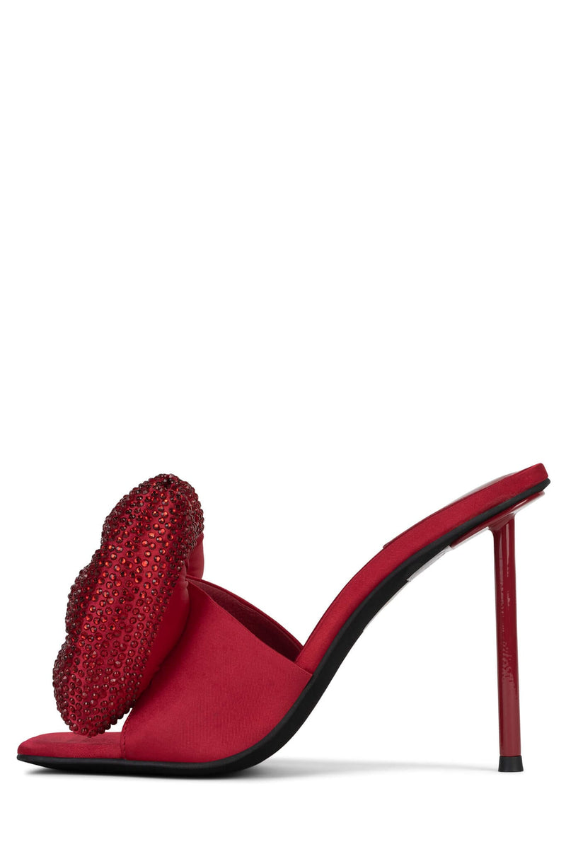 BOW-DOWN-J Heeled Sandal YYH Red Satin 6 