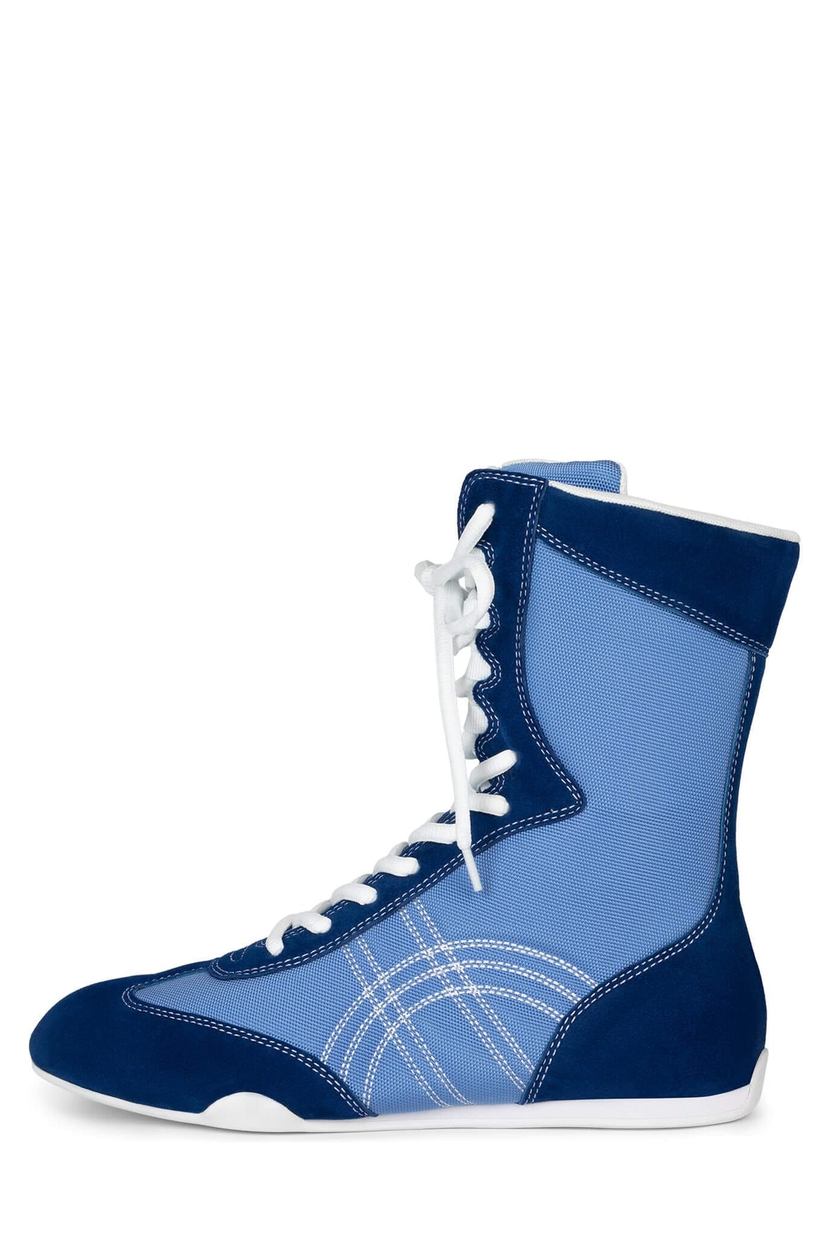 BOXING-LO (Pre-order) Mid-Calf Boot Jeffrey Campbell Blue White Combo 6 