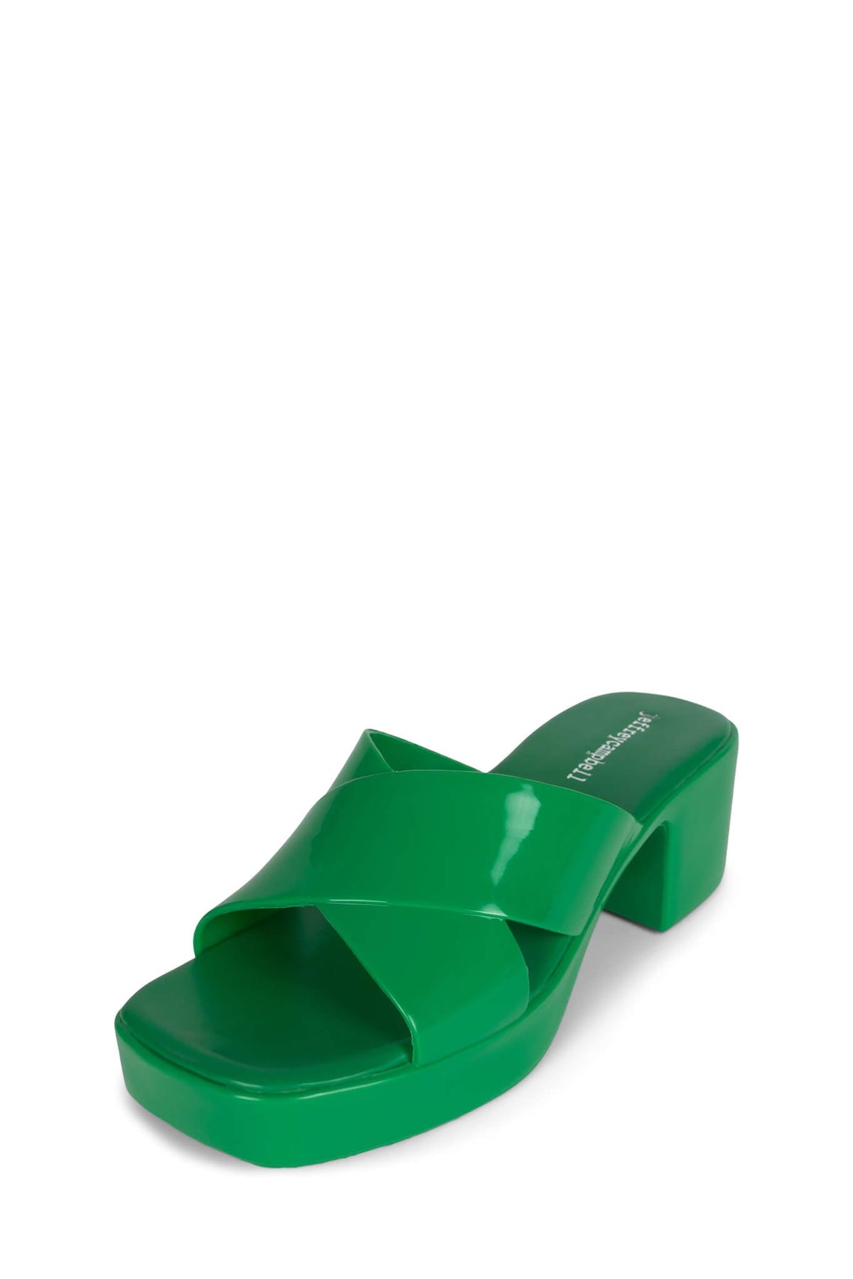 BUBBLEGUM Jeffrey Campbell Jelly Platform Sandals Green Shiny