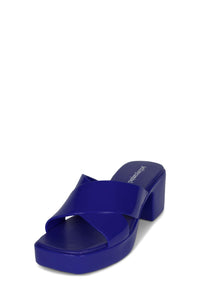 BUBBLEGUM Jeffrey Campbell Jelly Platform Sandals Blue Shiny