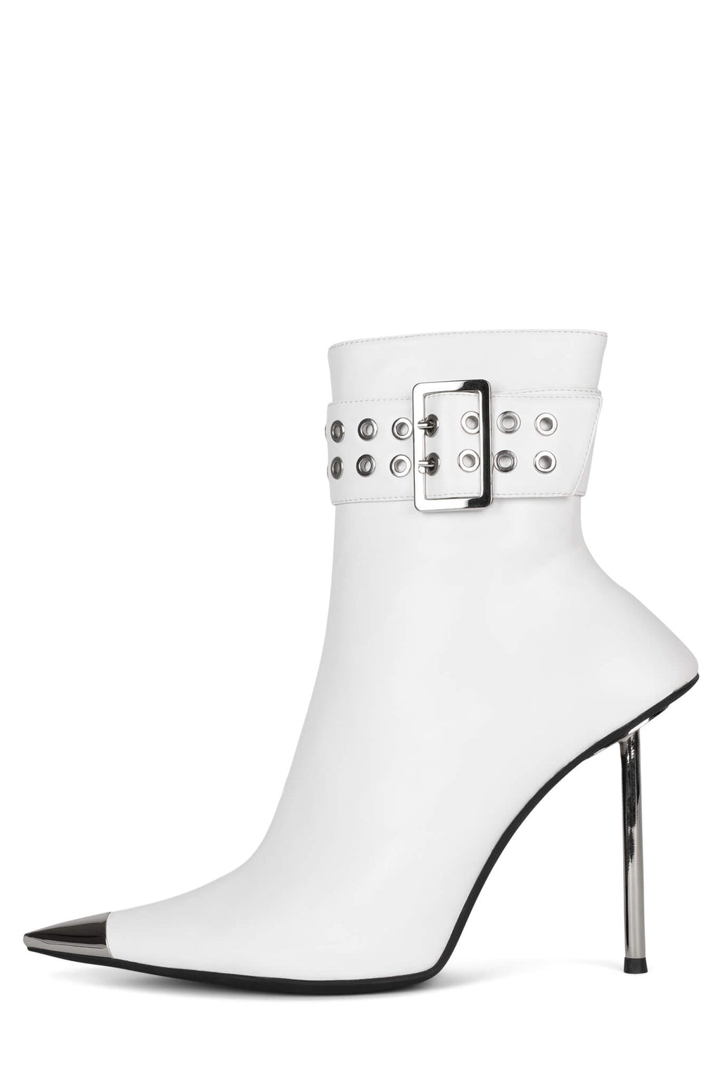 CLOUT Heeled Boot Jeffrey Campbell White Silver 6 