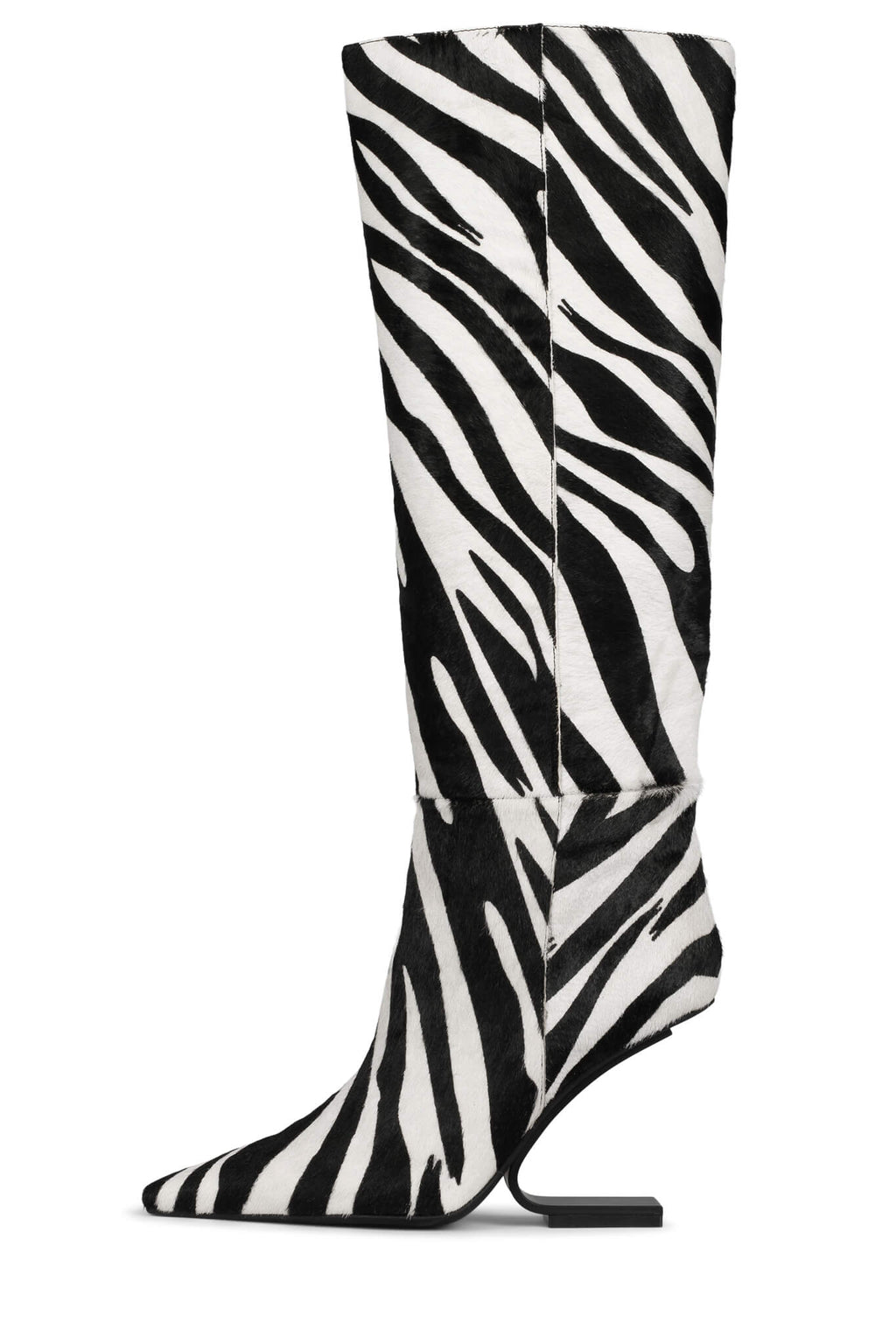 COMPASS-KH Knee-High Boot Jeffrey Campbell Black White Zebra Black 6 