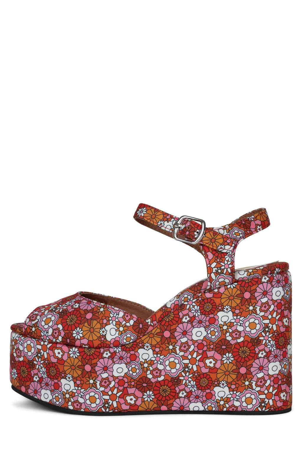 DAZING Jeffrey Campbell Red Pink Multi Floral 6 