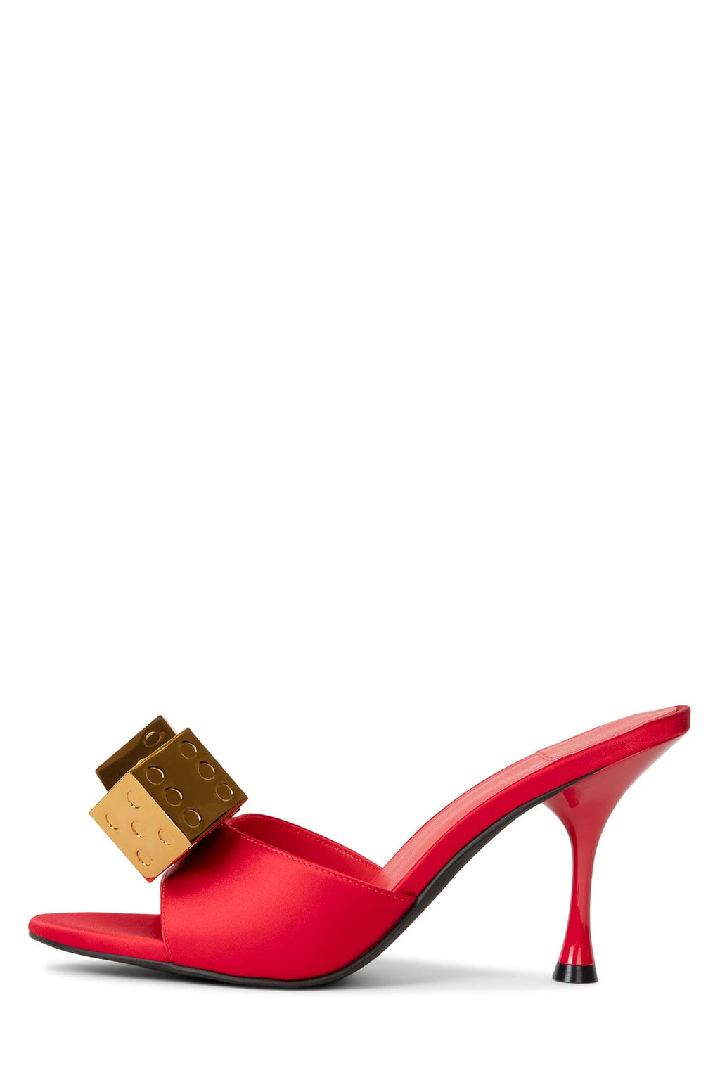 DICE Jeffrey Campbell Red Satin Gold 6 
