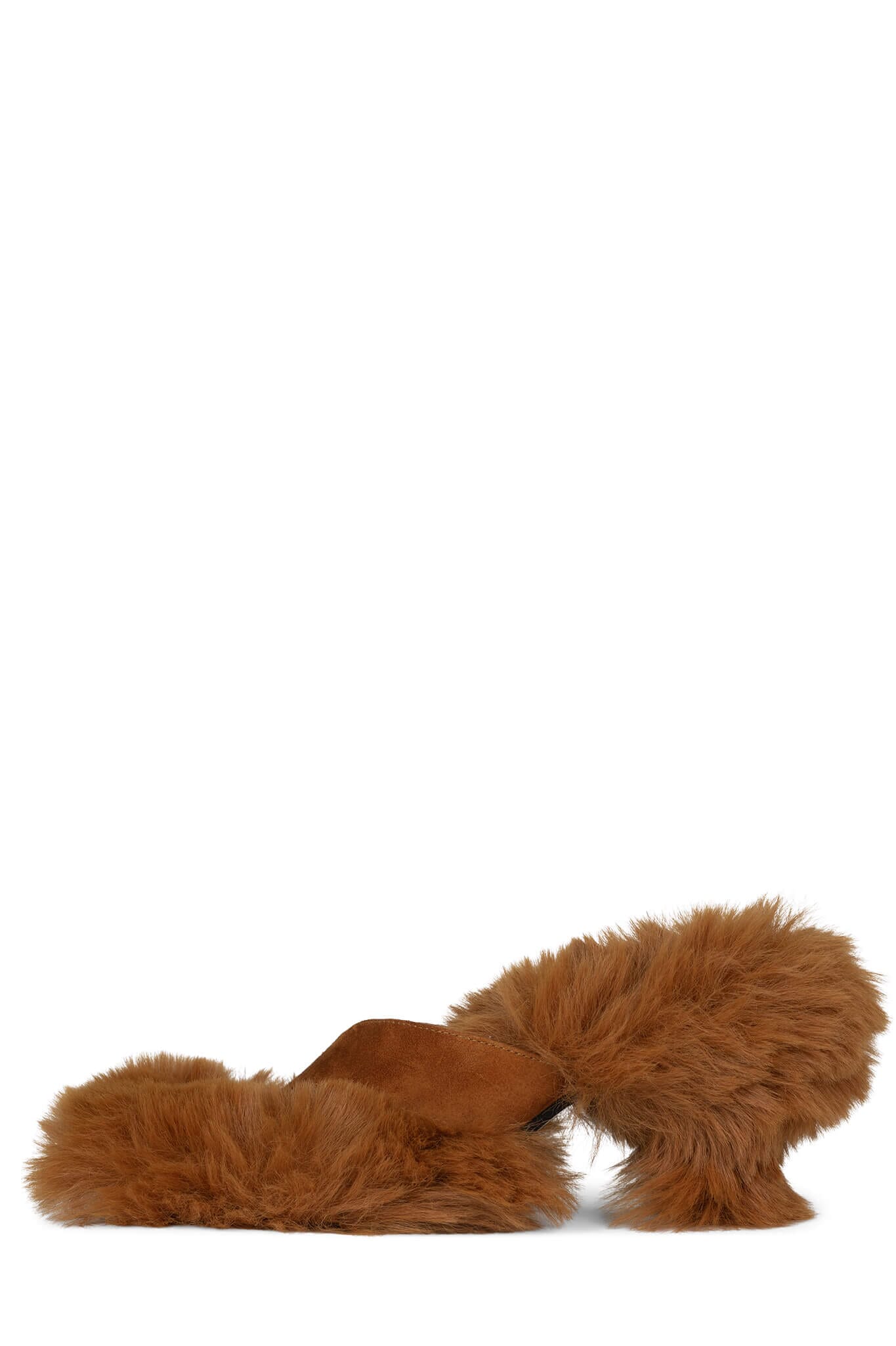 Tan discount fluffy slides