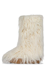 Jeffrey Campbell Fluffy yeti knee boot in black