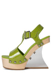 GALLERIA Jeffrey Campbell Green Patent Silver 6 