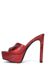 GOING-GLAM Jeffrey Campbell Red Metallic Crinkle 6 