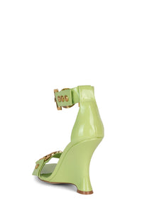 LEONITE Jeffrey Campbell Ankle Strap Sandal Lime Green Patent Gold