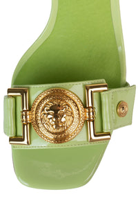 LEONITE Jeffrey Campbell Ankle Strap Sandal Lime Green Patent Gold