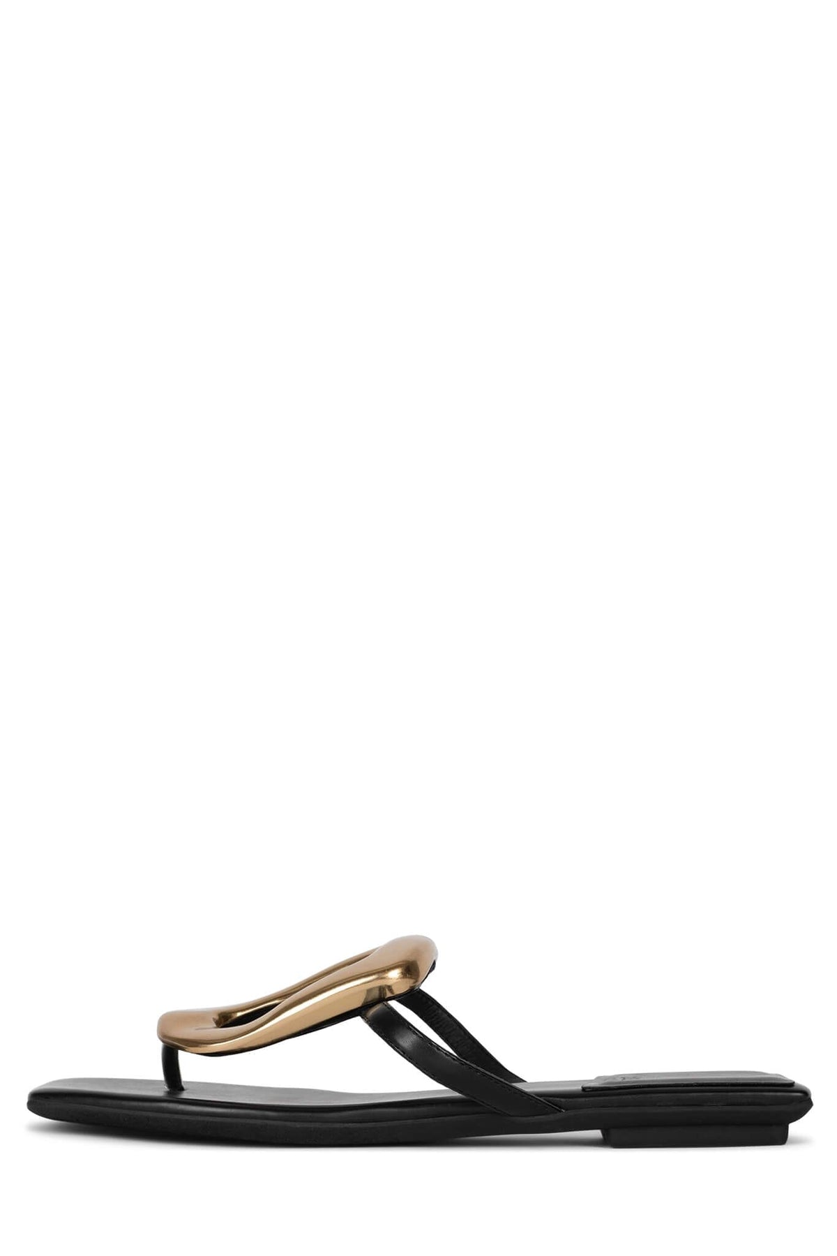 LINQUES-2 Jeffrey Campbell Flat Sandals Black Gold