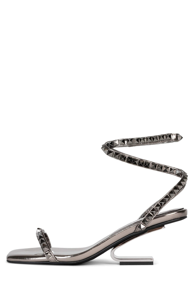 LUXOR-LB Jeffrey Campbell Studded Strappy Sandal Pewter