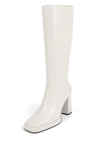 MAXIMAL Jeffrey Campbell Knee-High Boot Ivory