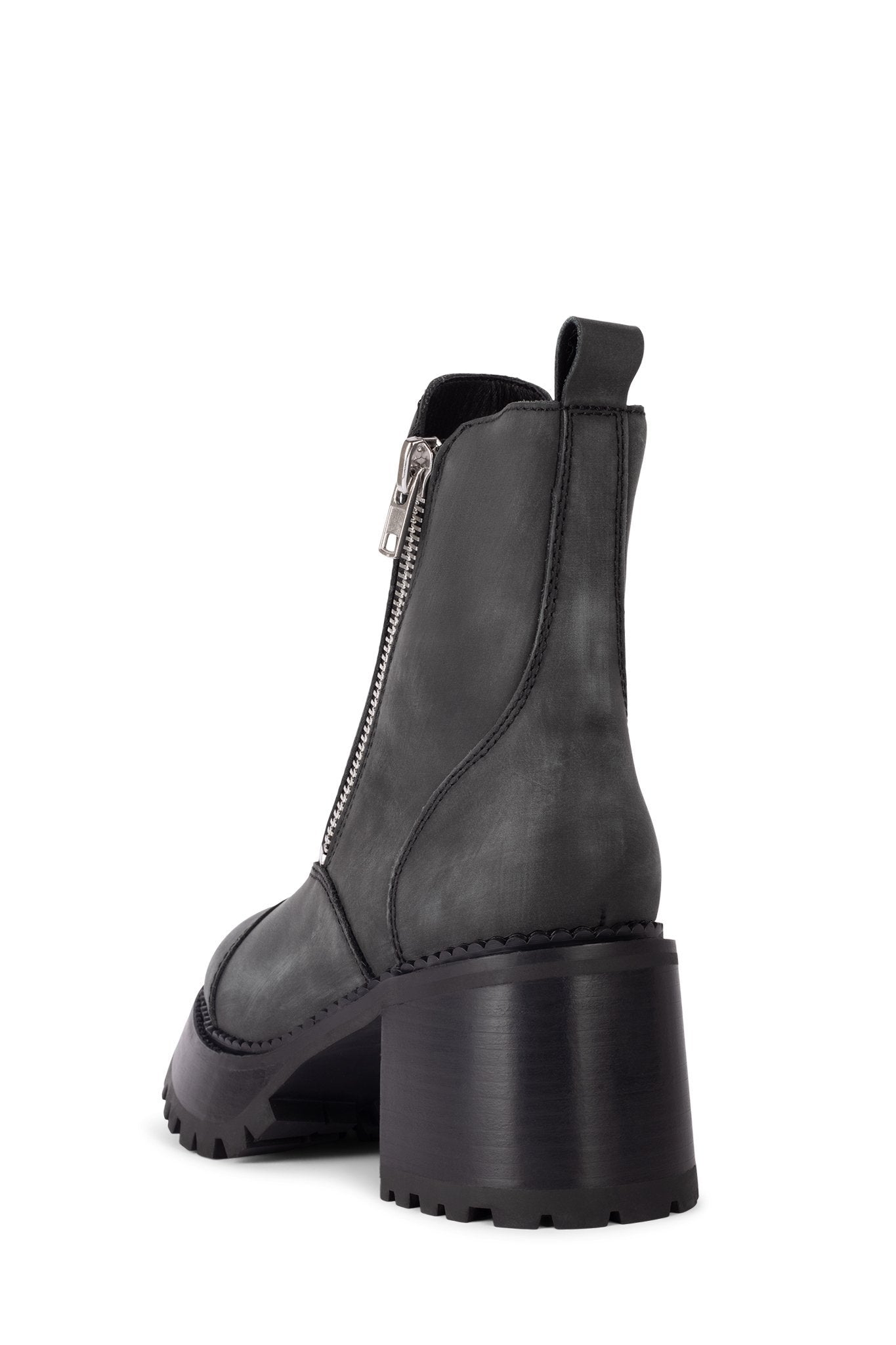 Stradivarius flat ankle boot with zipper in black