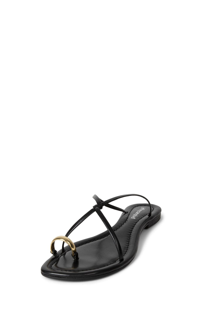 PACIFICO Jeffrey Campbell Flat Sandals Black Gold