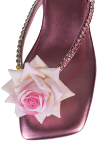 PRIMROSE Jeffrey Campbell Kitten Heel Sandal Pink Metallic Pink