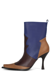 REBELS Heeled Boot DV Brown Blue Combo 6 