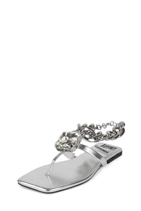 RING-ON-IT Jeffrey Campbell Flat Sandals Silver