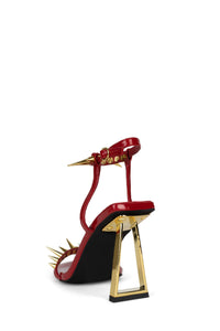 SHARPEN-UP Jeffrey Campbell Sandals Red Patent Gold