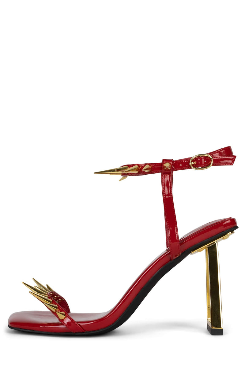 SHARPEN-UP Jeffrey Campbell Red Patent Gold 6 
