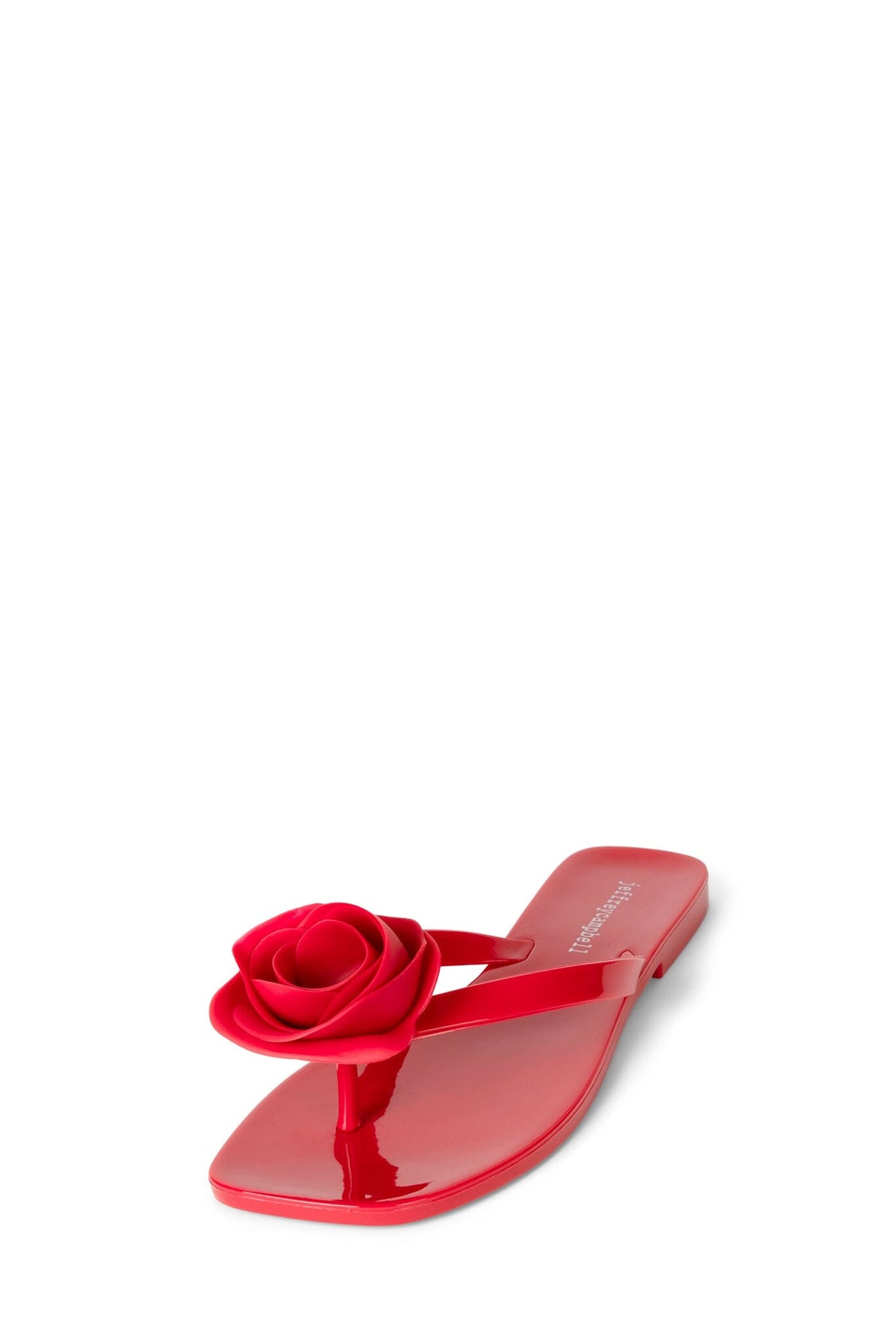 SO-SWEET Jeffrey Campbell Flat Jelly Sandals Red Shiny