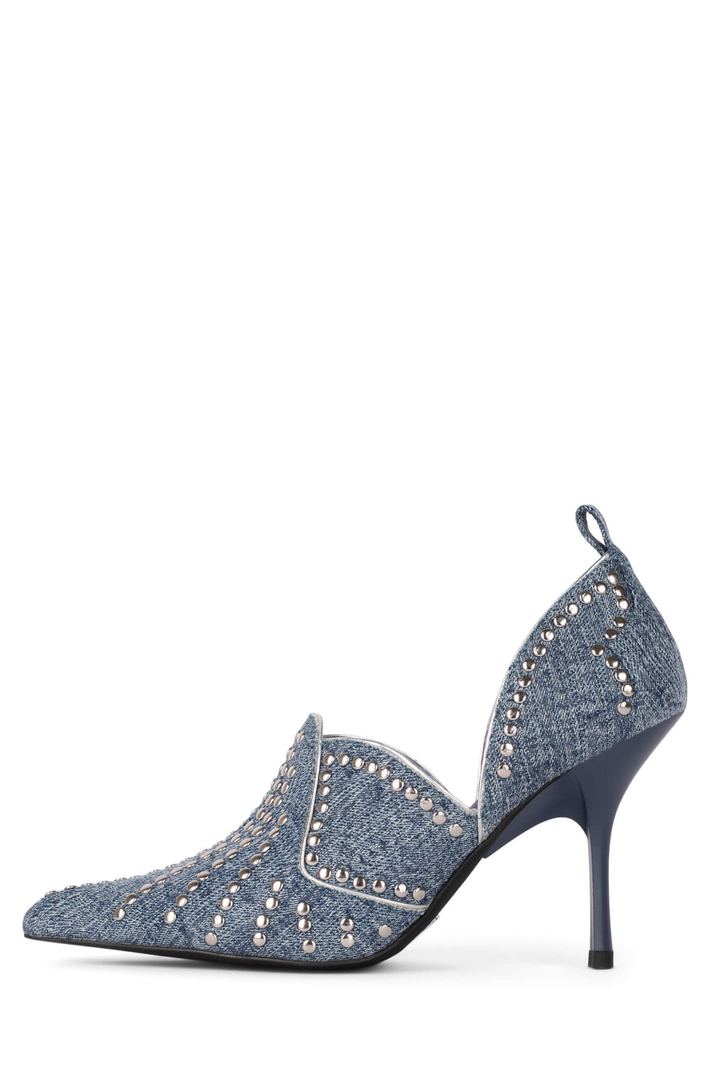 Blue Rhinestone & Bow Decor Heeled Slingback | Ally Fashion