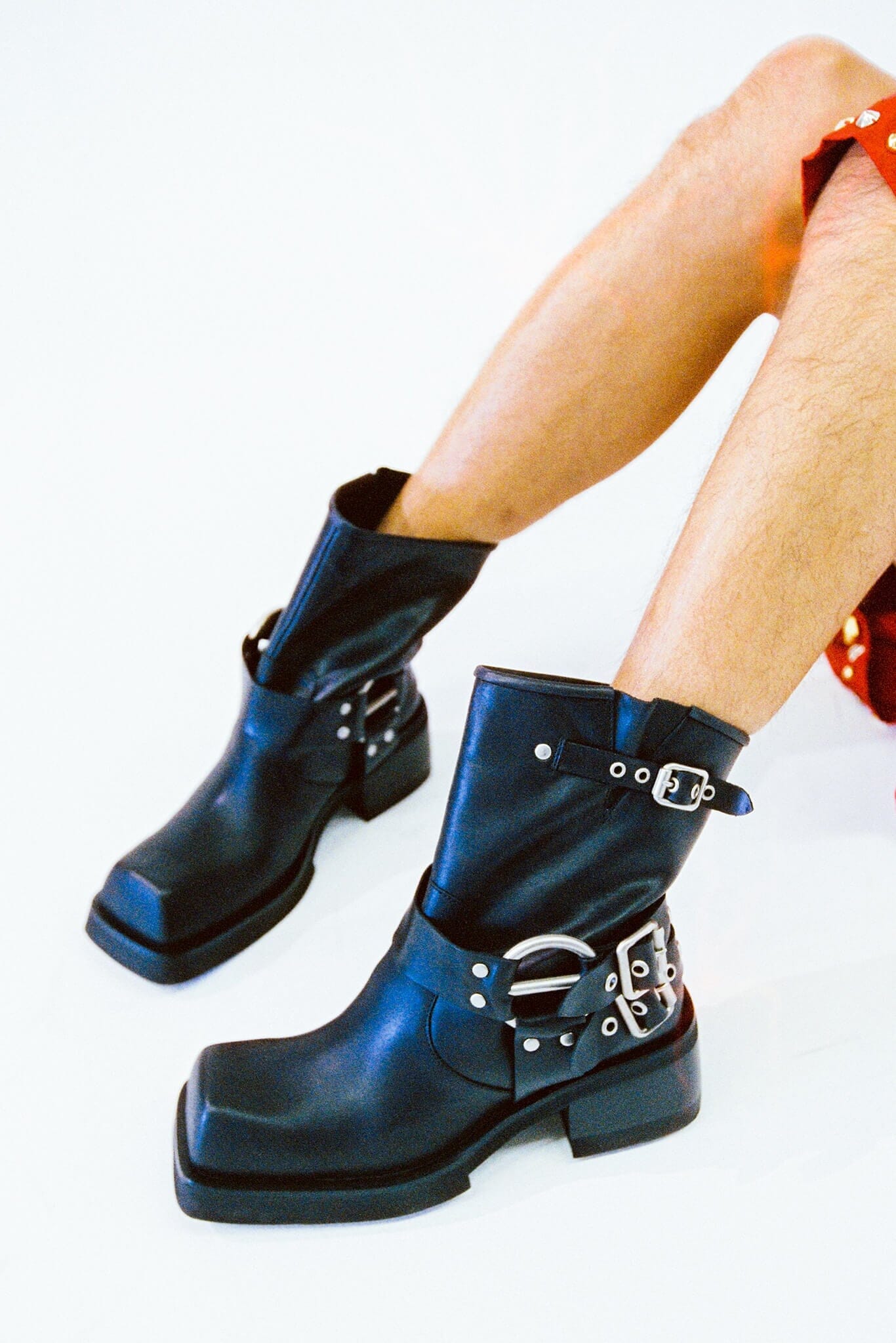 Jeffrey Campbell Stretchy Ankle Black selling Tanker Boots