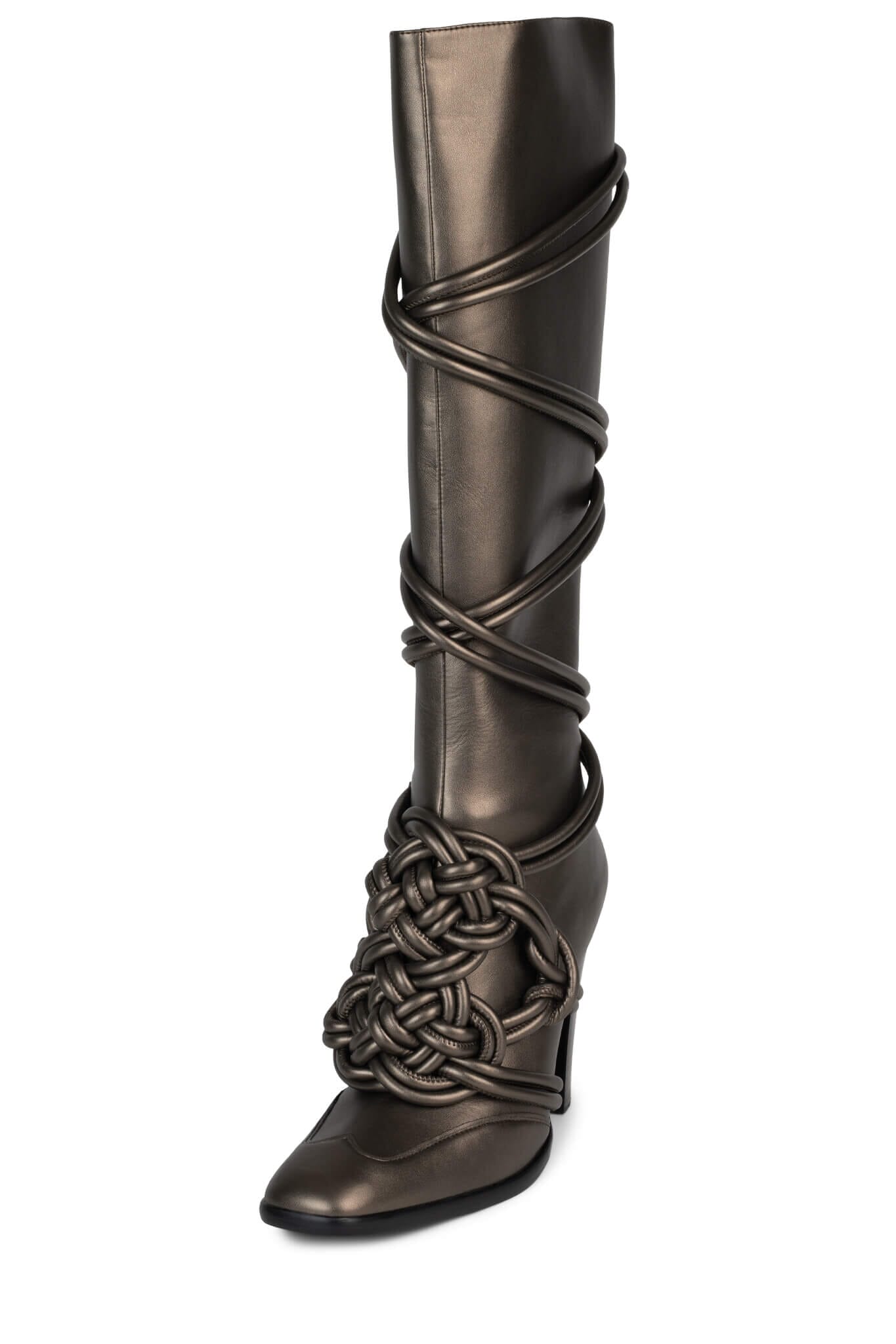 Knot knee high clearance boots