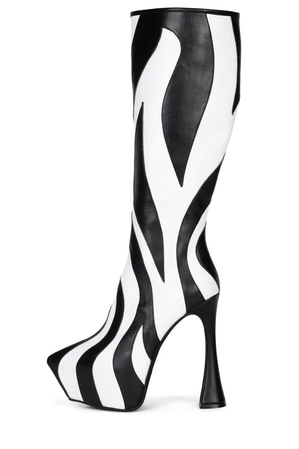 UNTAMED Knee-High Boot Jeffrey Campbell Black White Zebra 6 