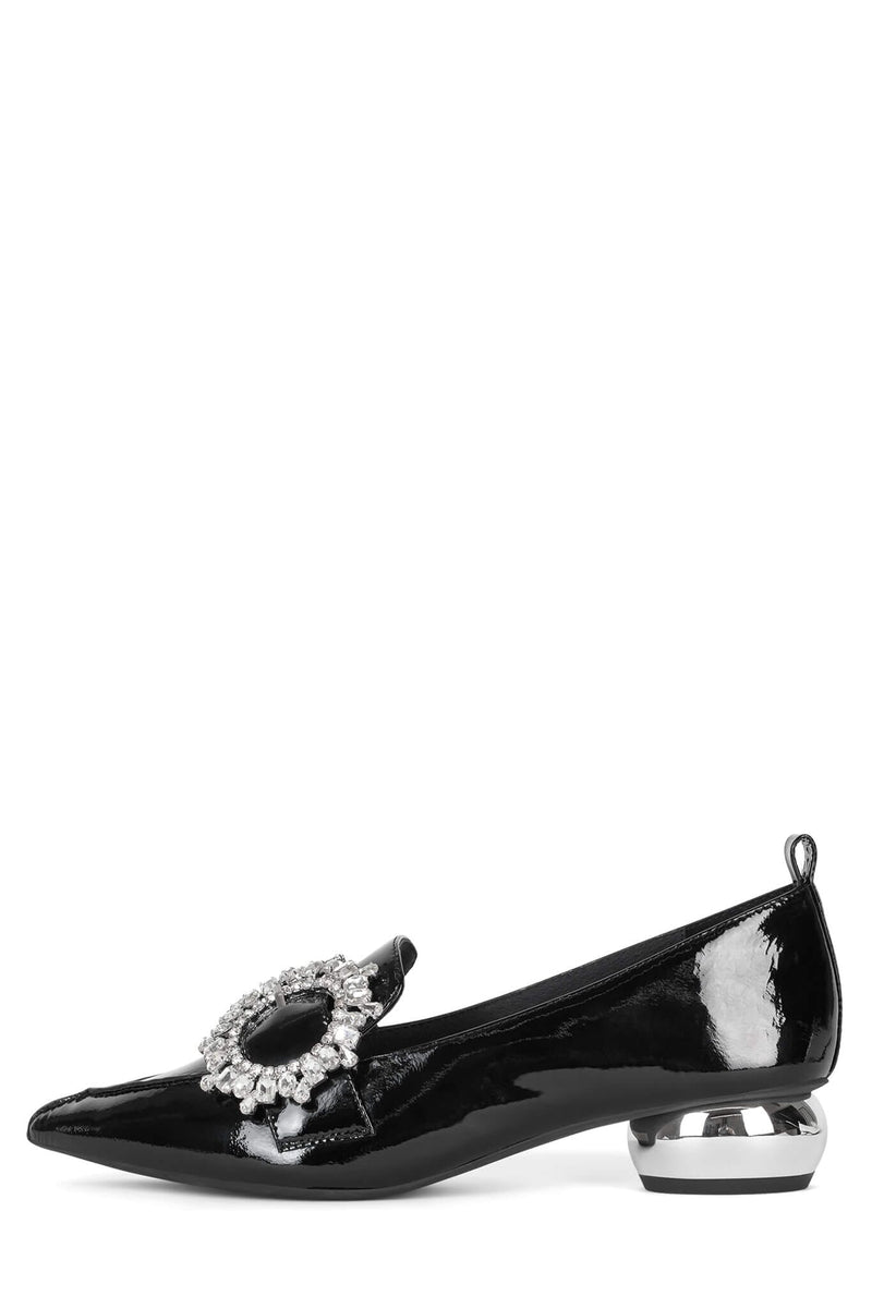VIONA-OR Jeffrey Campbell Black Crinkle Patent Clear 6 